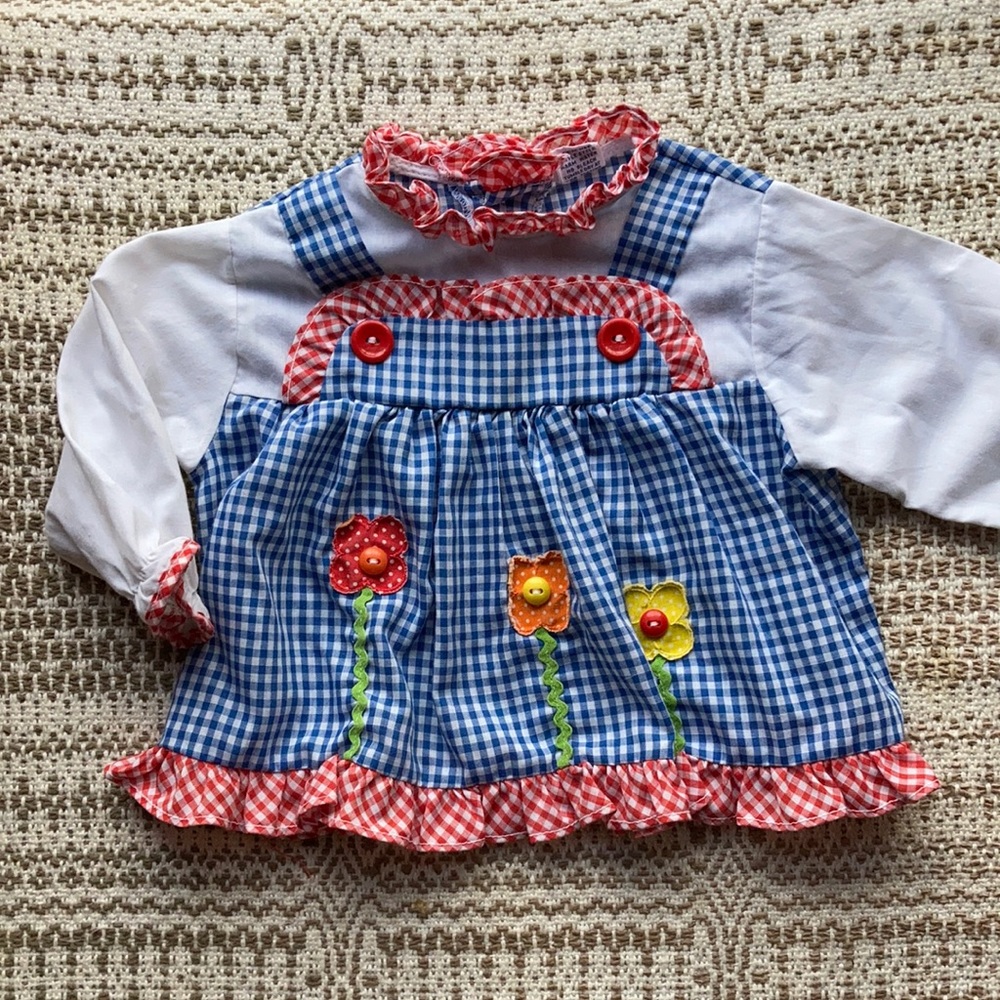 Vintage Cute Jogs Baby Girl Plaid Dress 9-12 mos